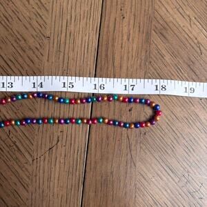 Multicoloured plastic pearl bead necklace